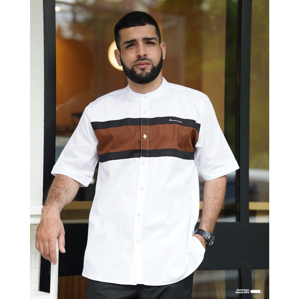 SAMASE Kemko Cut & Sew T010 Kemeja Koko Pria Lengan Pendek