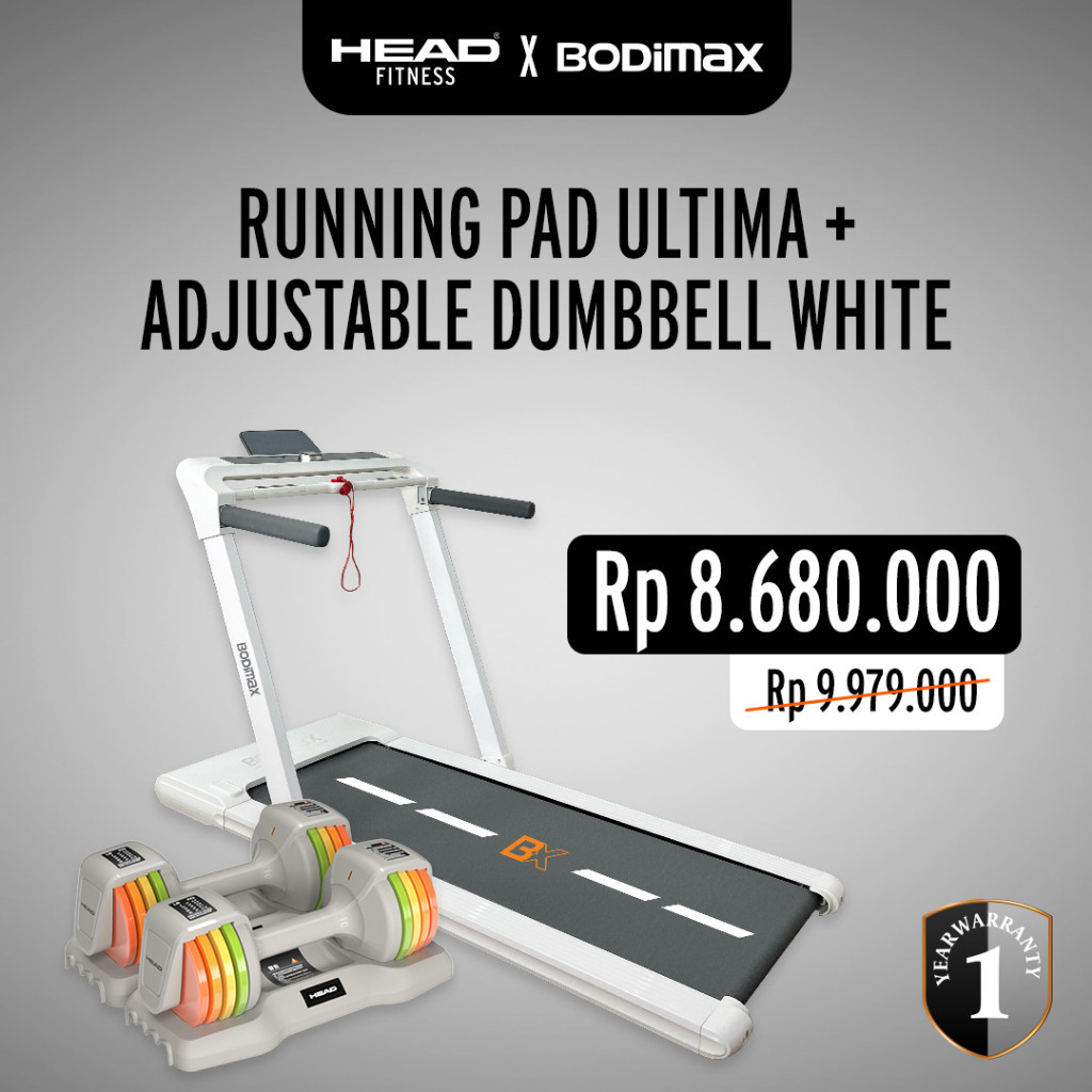 BODIMAX PLUS ULTIMA + HEAD ADJUSTABLE DUMBBELL WHITE