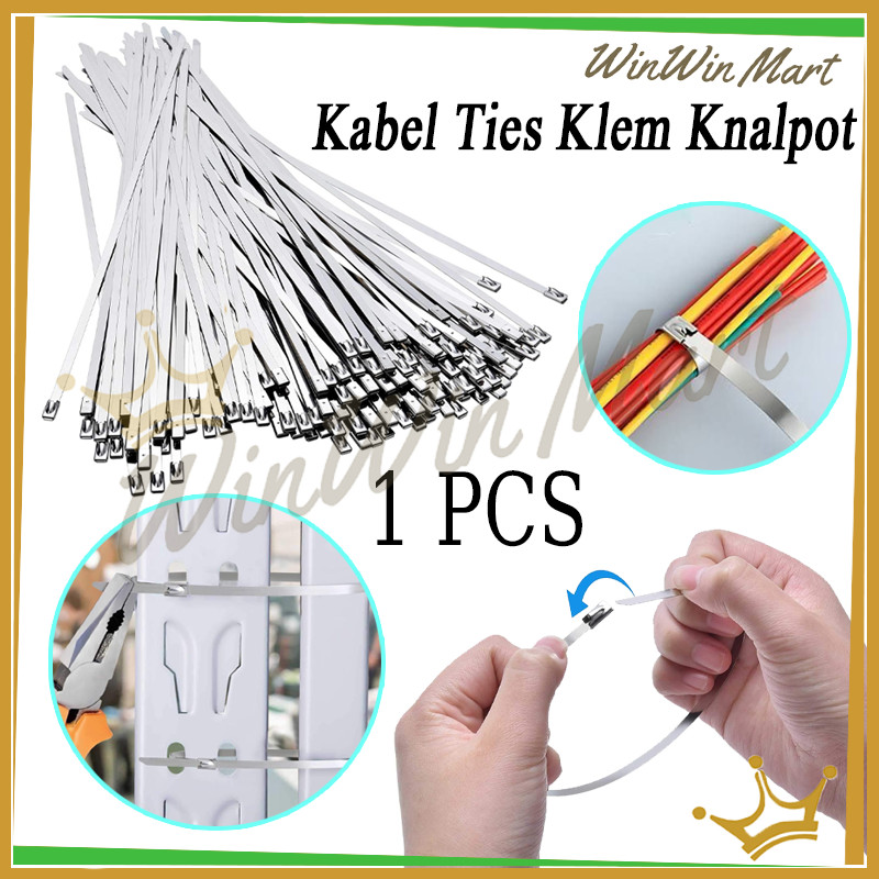 50pcs Kabel Ties Stainless/Stainless Cable Ties/Kabel Ties Klem Knalpot