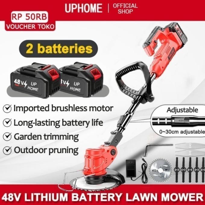 PROMO_SPSIAL UPHOME Mesin Potong Rumput Baterai 48V 2 Baterai Cordless Lawn Mower