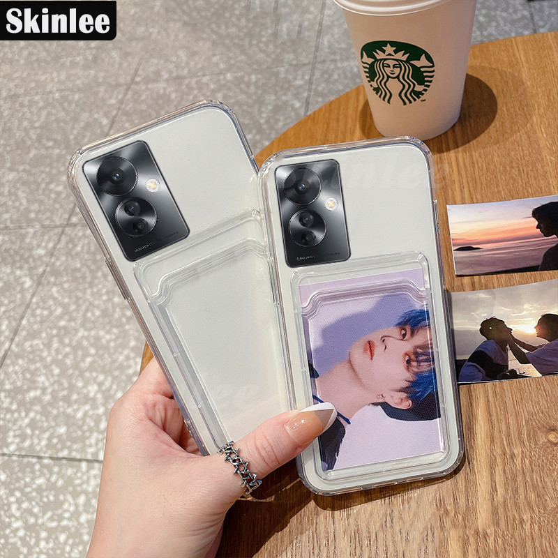 For OPPO Reno 11 11F Pro Casing Case Transparent Card Slot Card Pack Wallet Design Protective Phone 