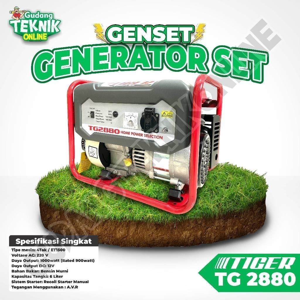 Genset Tiger TG2880 Genset 1000 Watt 4 Tak TG 2880