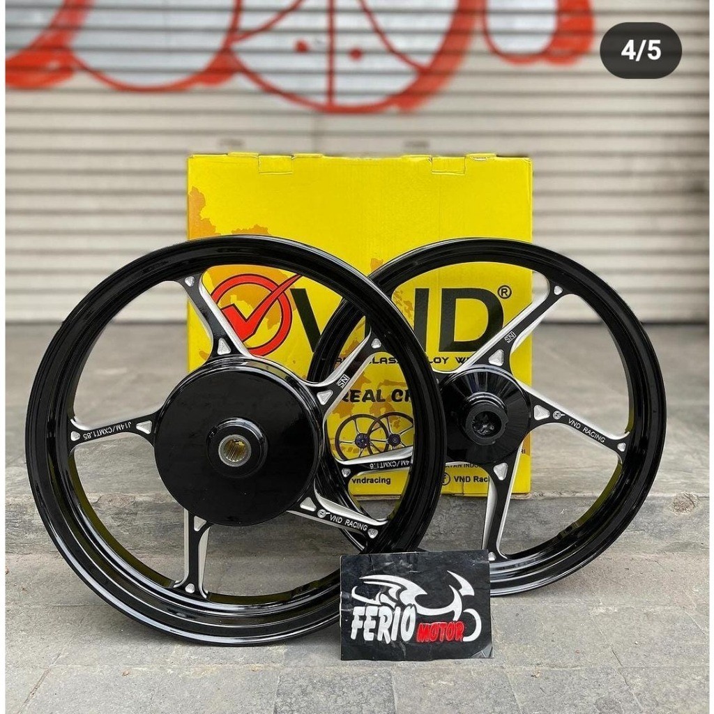 Velg VND AK 55 Beat Vario MIO Scoopy Vario 125 150 Ring 14 uk 185/215 Hitam Merah Gold Oren