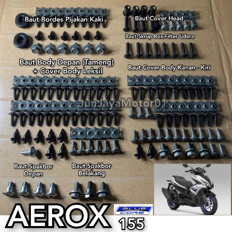 Baut full set bodi body Yamaha Aerox / Baut lengkap fullset bodi body Yamaha Aerox