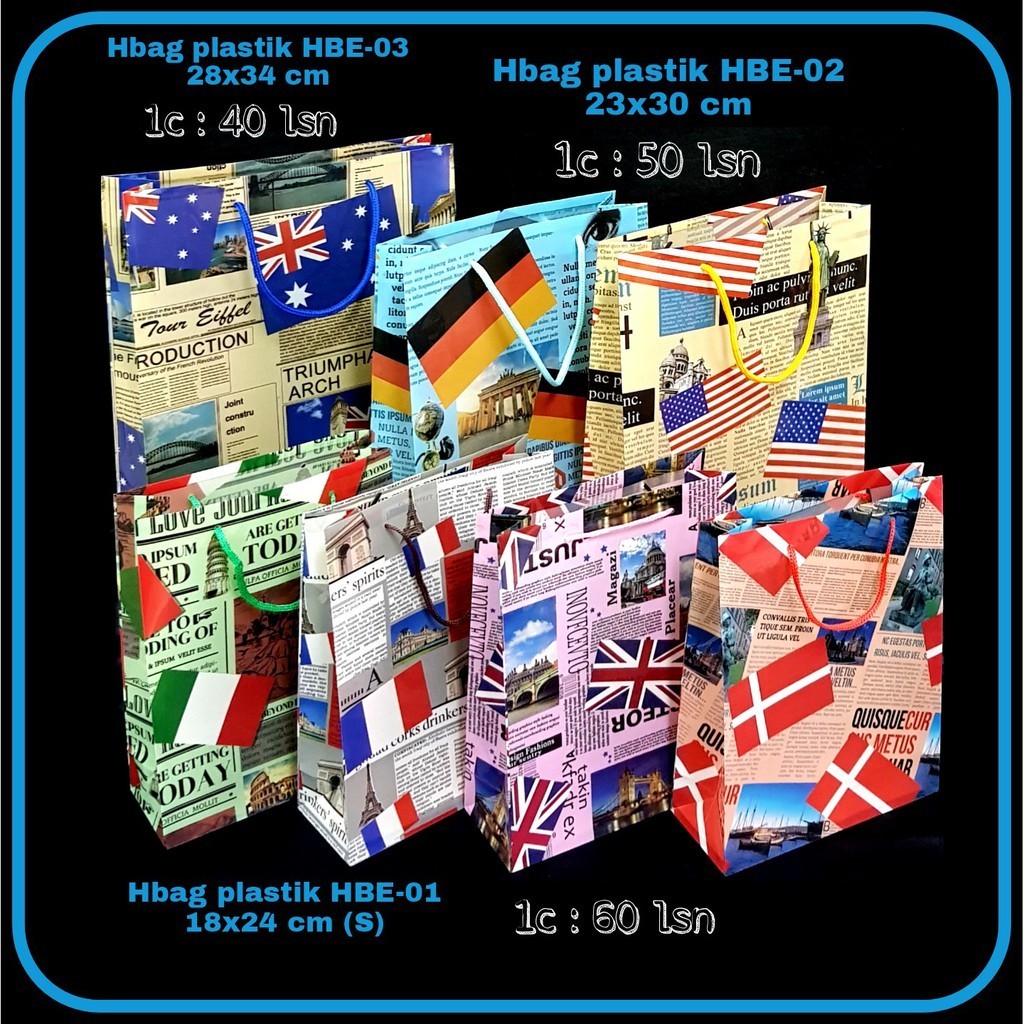 

GG Hand Bag Plastik Tali Kur L(26x34)(miimal 12) / Goodie Bag / Tas Serbaguna / Tas Tenteng/Tas Kado/Tas Hadiah