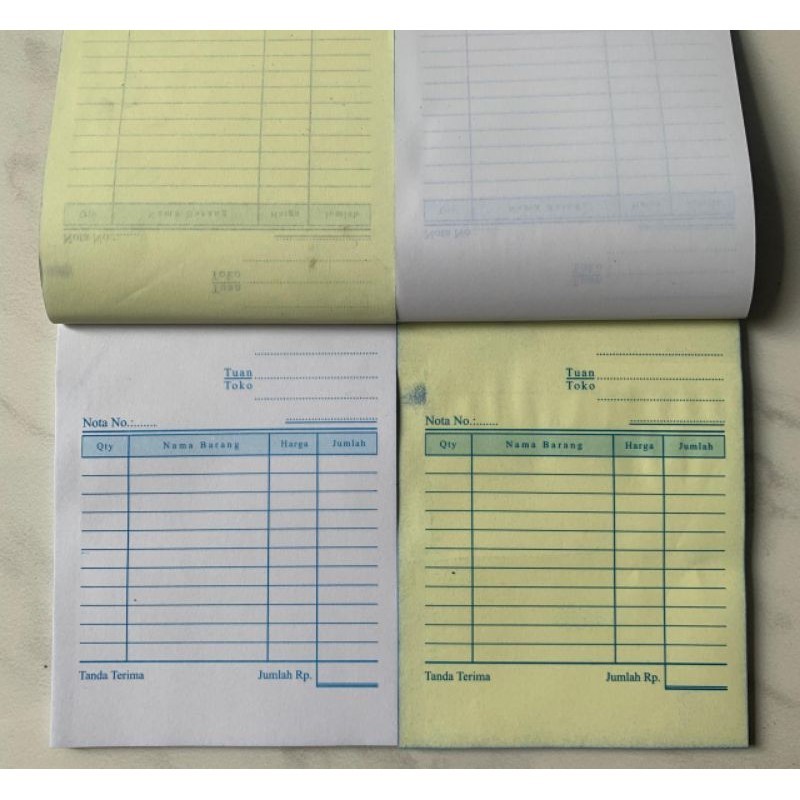 

NOTA 2 PLY UKURAN 10 X 13 CM, NOTA KECIL