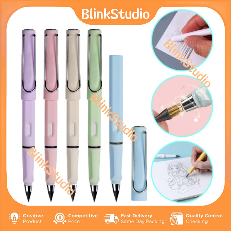 

BlinkStudio Pensil Tanpa Batas HB 0.5mm PensilTanpa Tinta Pensil Eternal Abadi Tak Bisa Habis Rautan + Pengahapus Untuk Menulis Menggambar