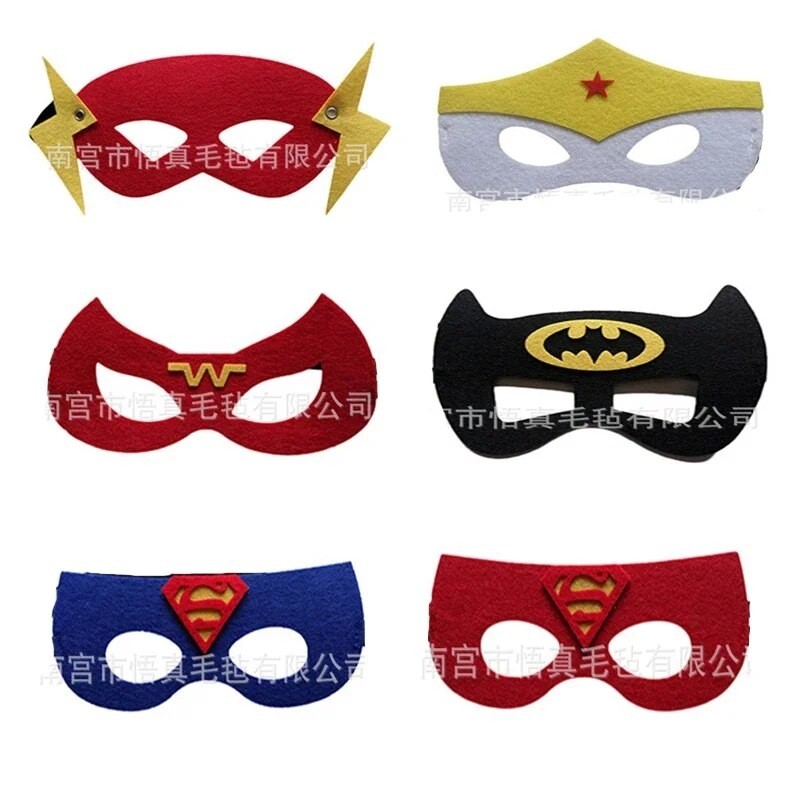 

DC Anime Figure Batman Superman Wonder Woman The Flash Halloween Party Felt Blindfold Mask Children's Toy Birthday Gifts