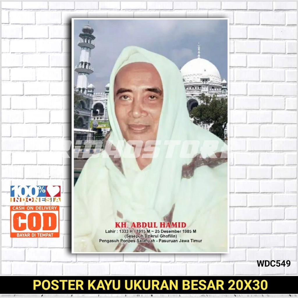 POTO KAYU KH ABDUL HAMID PASURUAN / POSTER KH ABDUL HAMID PASURUAN / POSTER NAHDLATUL ULAMA NU / POS