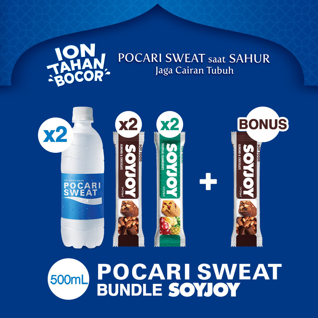 

Bundle POCARI SWEAT Pet 500ml & SOYJOY + BONUS!! SOYJOY Almond & Chocolate