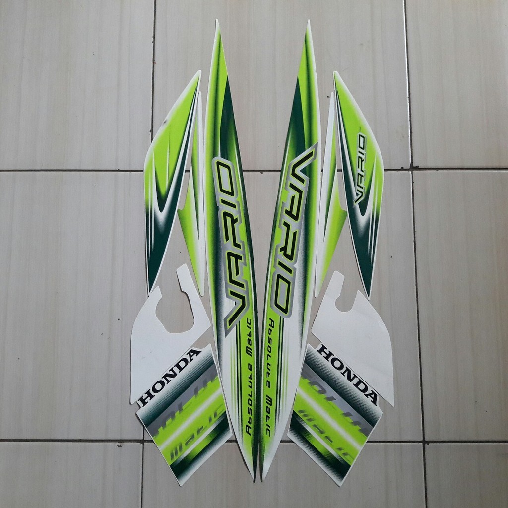 sticker striping motor Vario Cw 110 2008 Full Putih Hijau