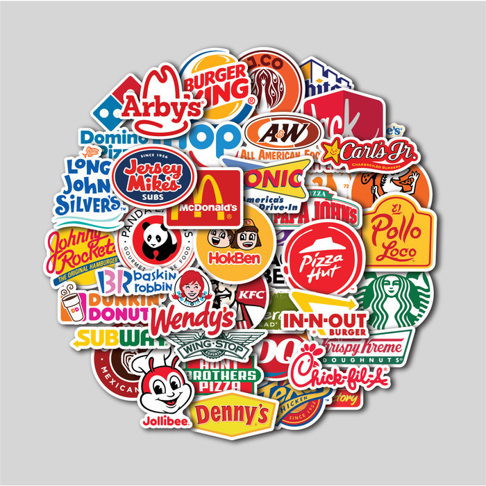 

STICKER PACK LOGO BRAND FAST FOOD | STIKER TUMBLER LAPTOP KOPER HELM