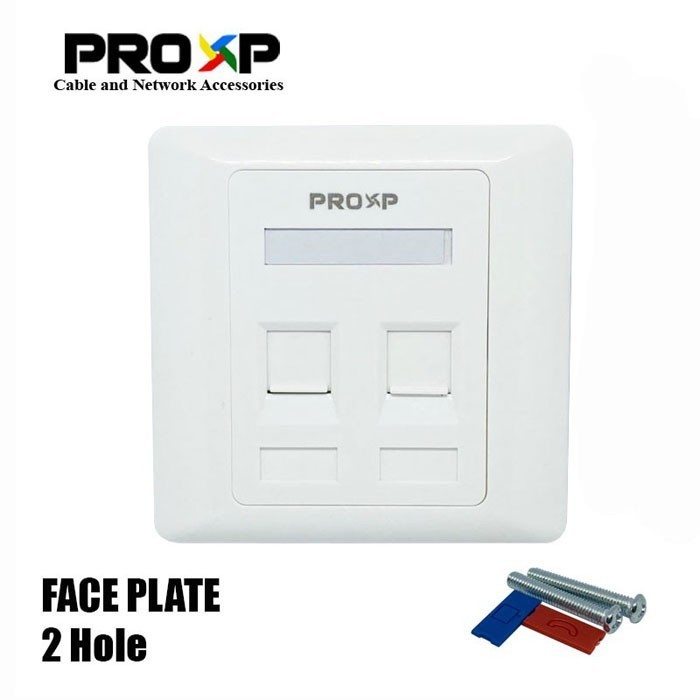 PROXP Face Plate 2 Port Face Panel 2 Hole Support RJ45 RJ11  FP201