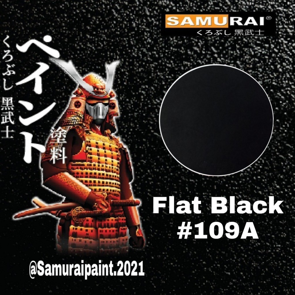 

Samurai Paint Flat black 109A Hitam doff flat dop cat pilok samurai cet vilok samurai