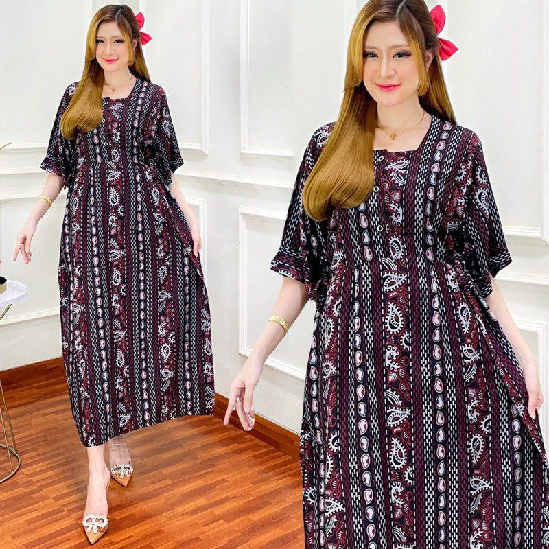 Daster Panjang Dilani Issabel Semata Kaki | Daster Kekinian Bumil Busui Friendly Kancing depan Keren