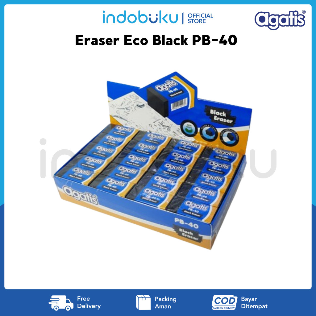 

Eraser Eco Black Agatis PB-40 / Penghapus Hitam Kecil Agatis PB-40