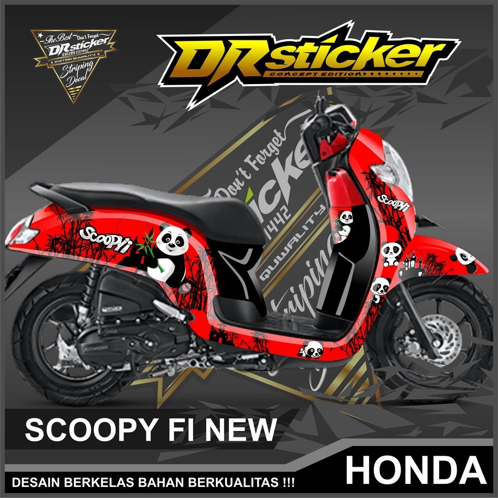 Decal Sticker Scoopy New / Decal Custom Scoopy Fi New Desain Panda Full Body