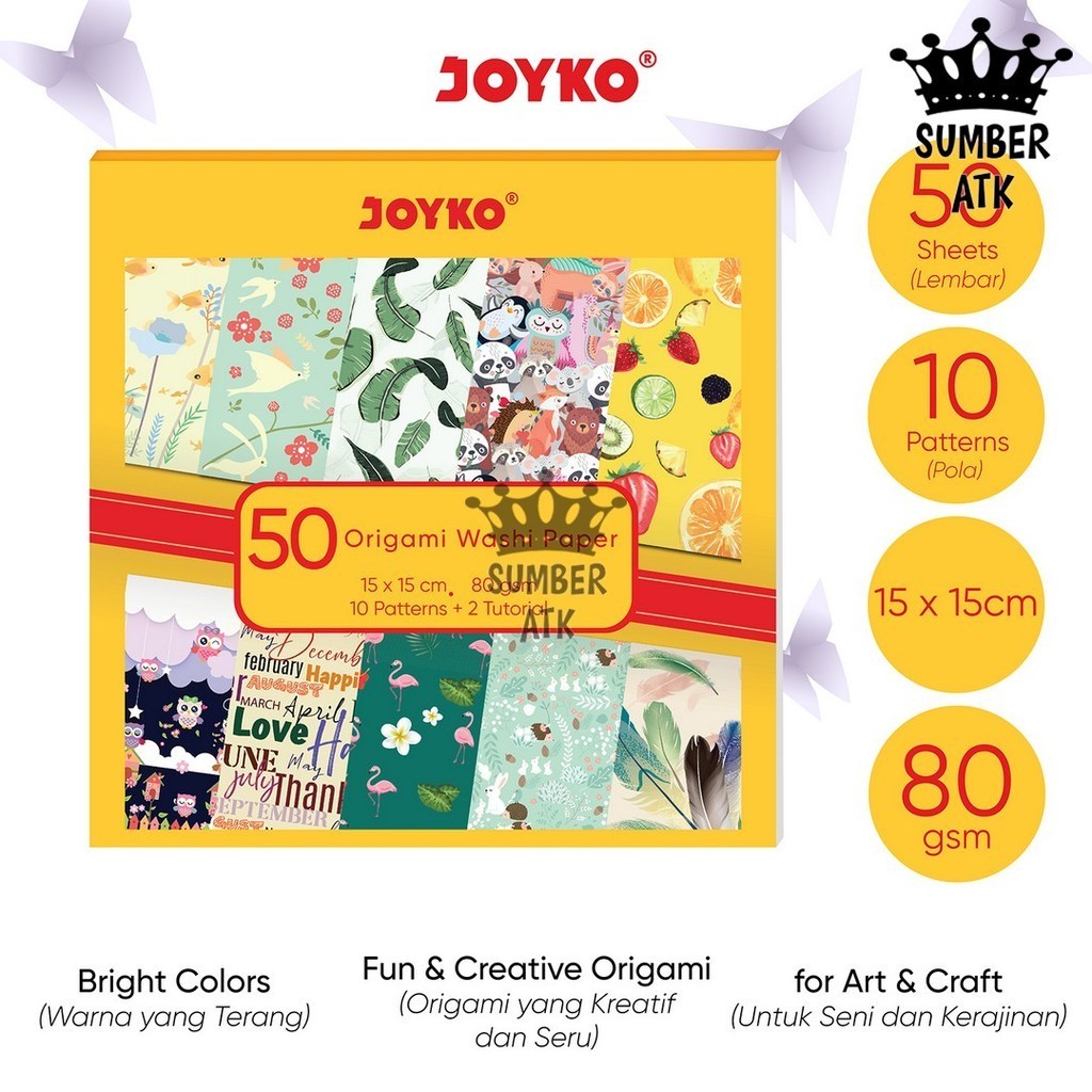 

Origami Washi Paper Kertas Lipat Seni Joyko OGP-303 Mix Patter 15 x 15 cm
