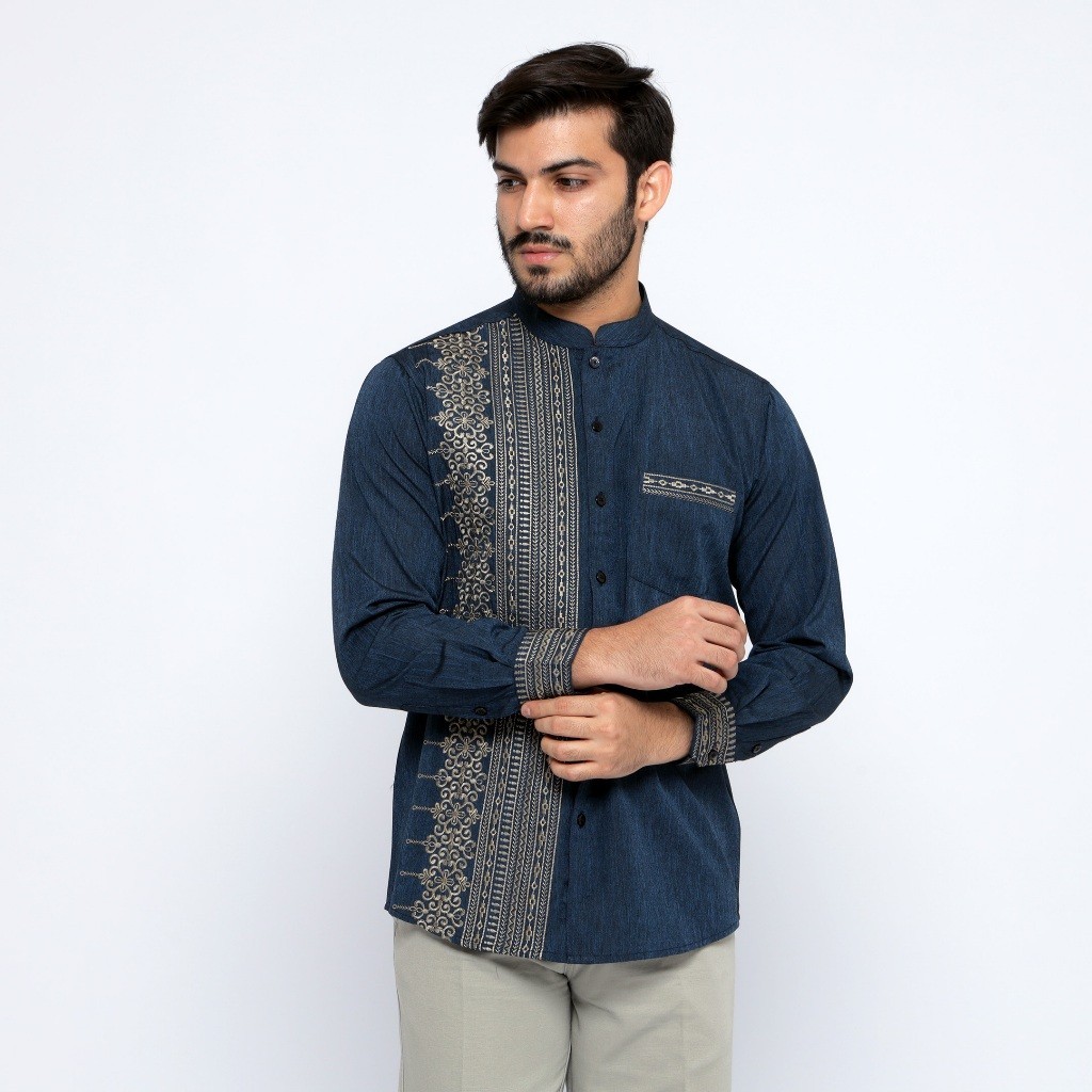 Pakaian atasan hem kemeja Baju Koko Pria Lengan Panjang Premium Edisi Koko Sultan jumbo