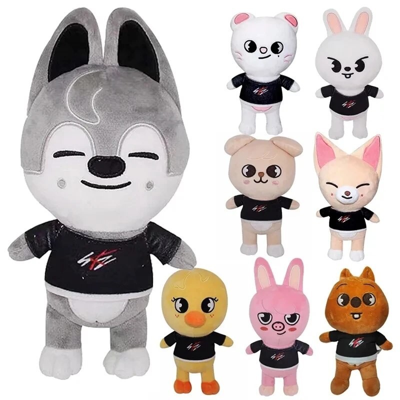 Skzoo Plush Toys 20cm Stray Kids Plush Wolf Chan Cartoon Stuffed Animal Plushies Doll Kawaii Compani
