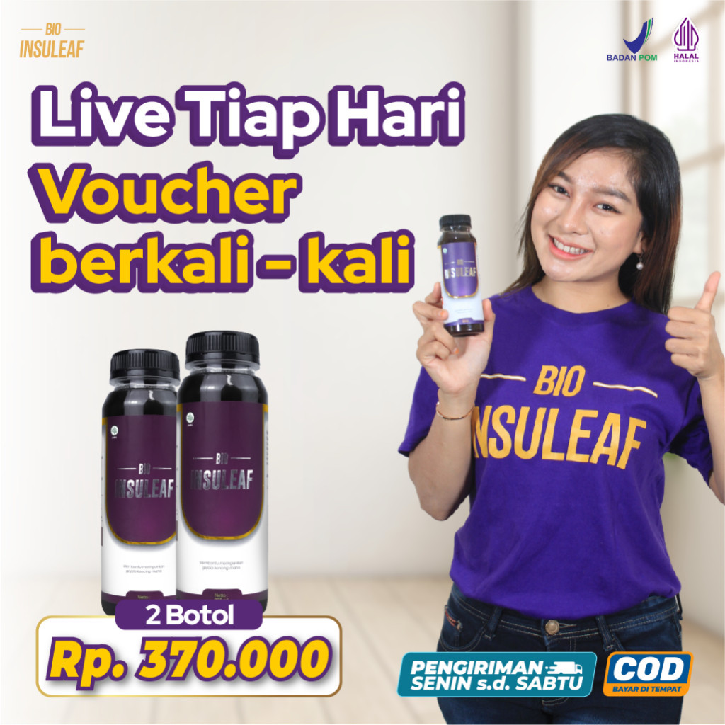 

Bio Insuleaf Herbal Diabetes 2 Botol Asli