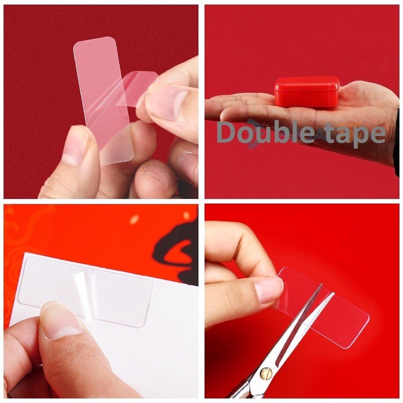 

LAKBAN MINI BENING 60 PCS SERBAGUNA / Double Tape Transparan 2 Sisi