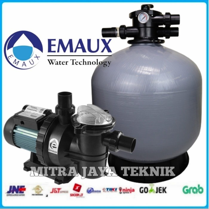 Mesin Pompa Kolam Renang 1,5hp EMAUX + sand filter Emaux 21in