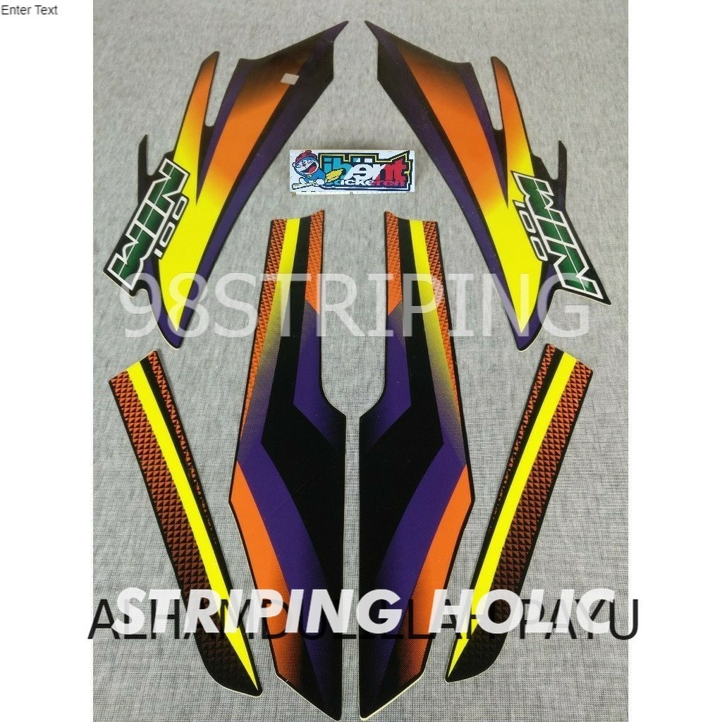 STRIPING LIS STANDAR ORI HONDA WIN100 WIN 100 KUNING ORANGE OREN TAHUN 2003 2004 POLET STIKER