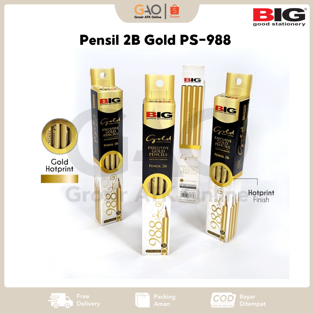 

Pensil 2B Gold BIG Standar Ujian Komputer PS-988 (1Pack Isi 12Pcs)