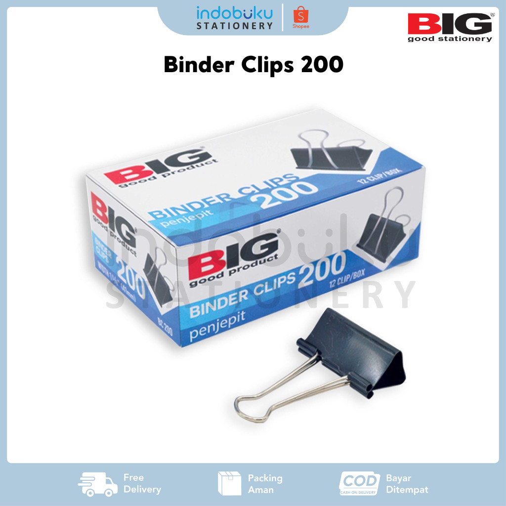 

Binder Clips 200 BIG Penjepit Kertas 200 BIG BC-200