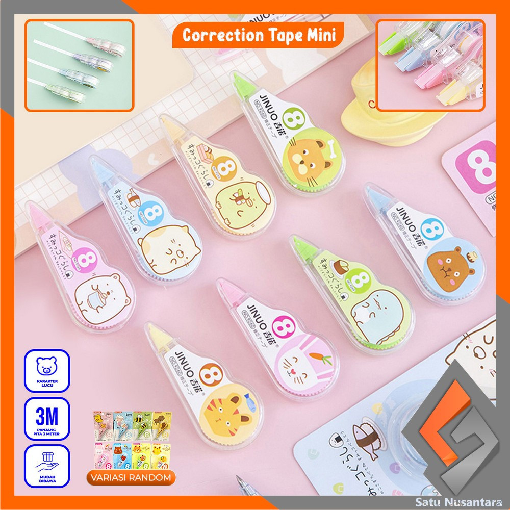 

INDO SN-A75 Correction Tape Students Tipex Kertas Perlengkapan Sekolah Karakter Hewan Lucu / Tipex Roll Pita Koreksi Serbaguna / Tipe-X Kertas Mini Karakter Import