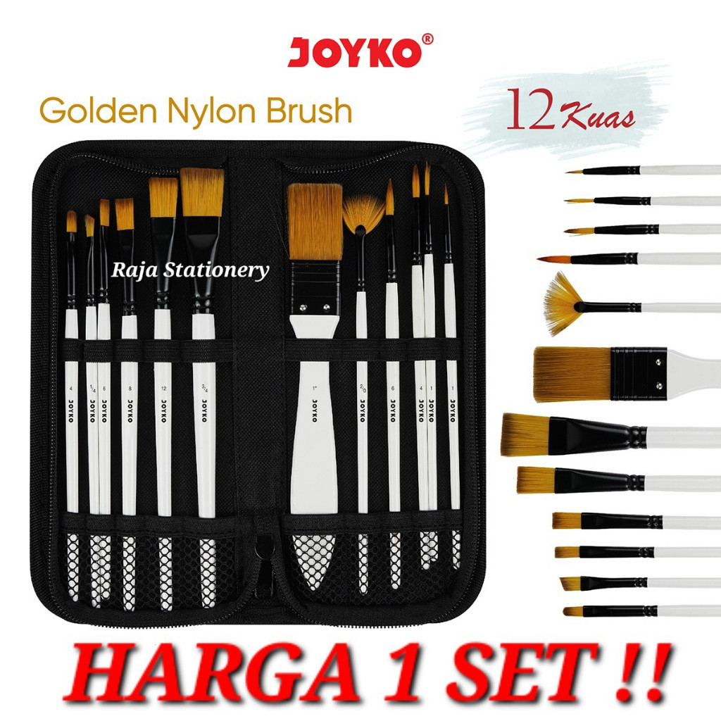 

[PROMO DISKON 50%] Joyko Art Brush SET / Set Kuas Lukis Cat Acrylic Watercolour BRS-18 [BISA COD MURAH]