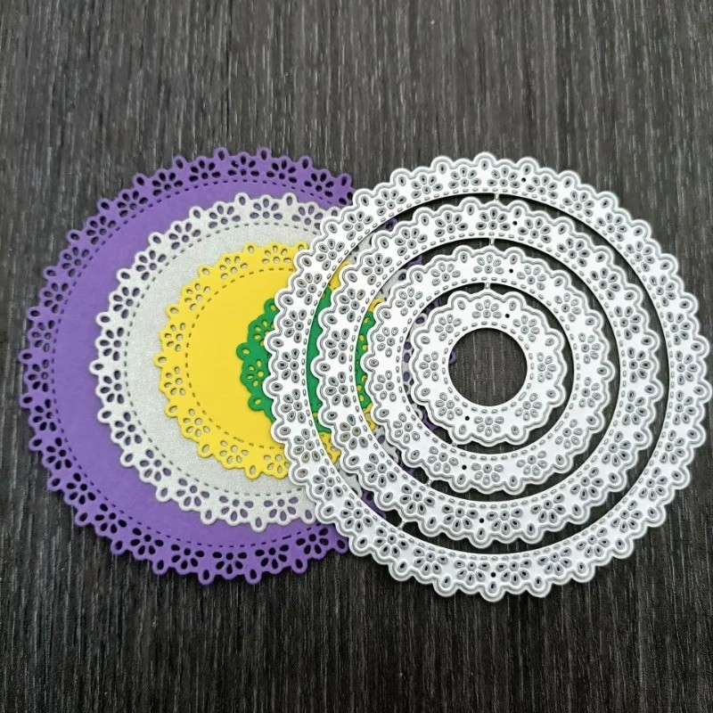 

Round Lace Card Curves Border Metal Cutting Dies for DIY Scrapbook Cutting Die Paper Cards Embossed Decorative Craft Die Cut