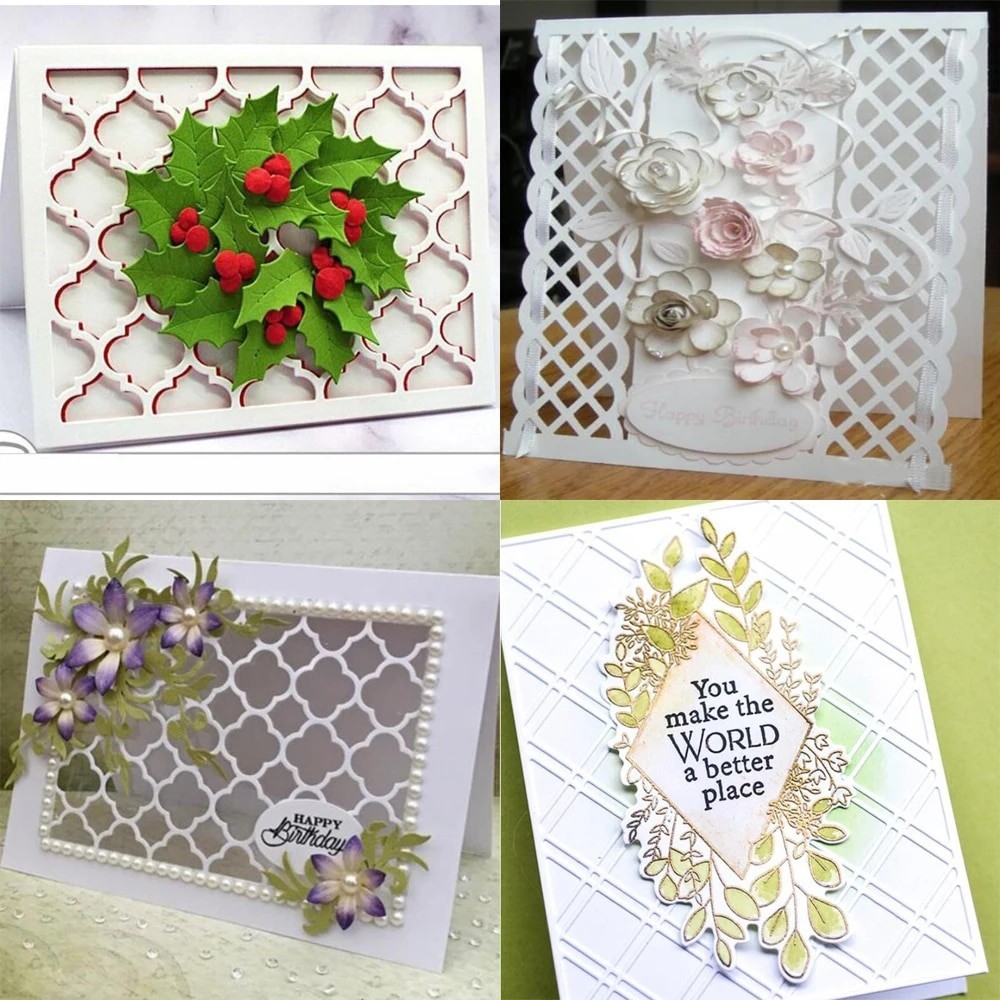 

rectangle grid frame background Metal Cutting Dies Scrapbooking Photo Decorative Embossing Paper Card Crafts stencil Template