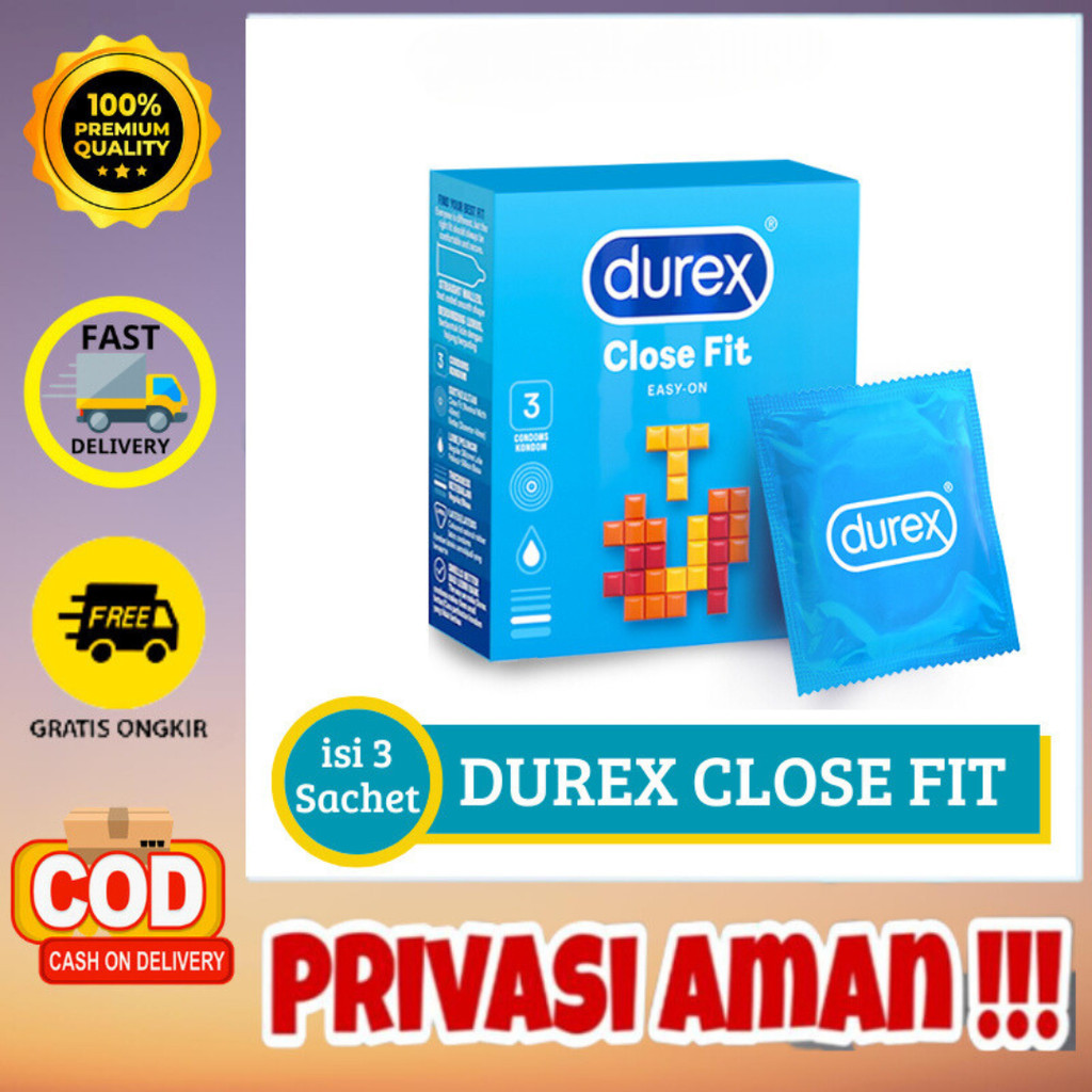 [FUKU] Kondom Durex Close Fit 3s - Condom Pelumas Aman Ketat Pria 49mm