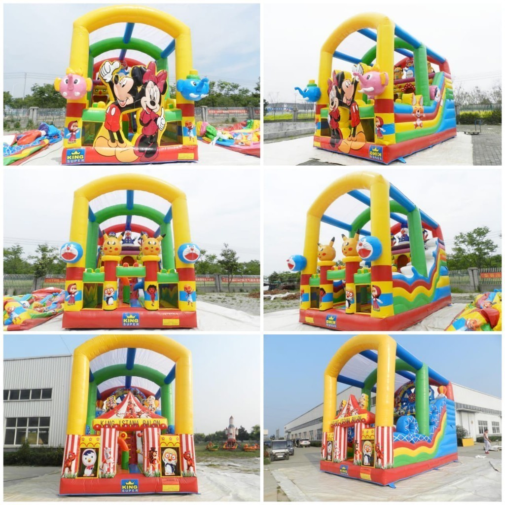 Rumah balon istana balon loncat bompes ukuran 4 x 6 king super