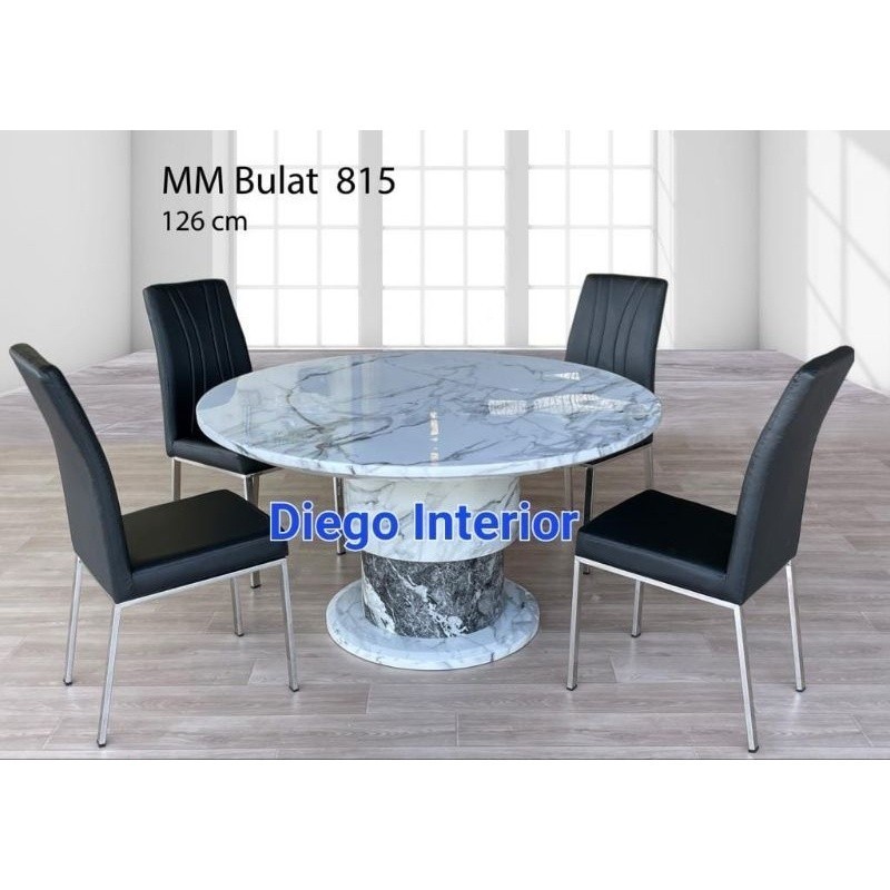 Meja Makan Marmer Bulat