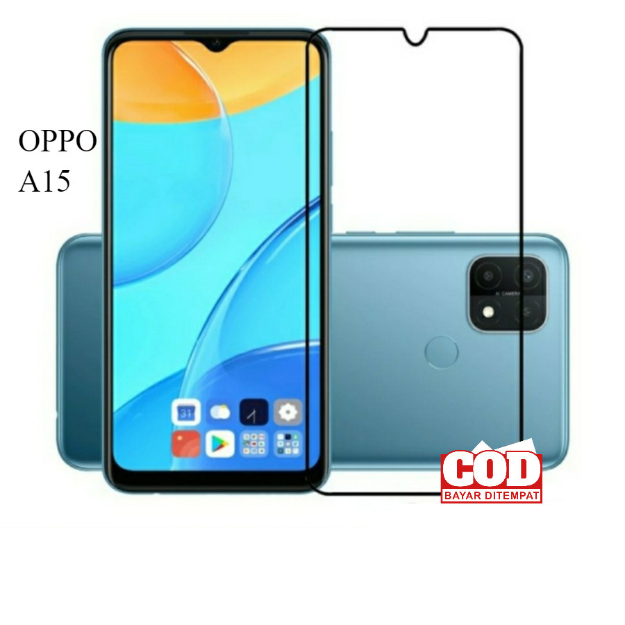 Tempered Glass Oppo A15 CPH2185 Pelindung Layar Depan/Anti Gores Layar Full