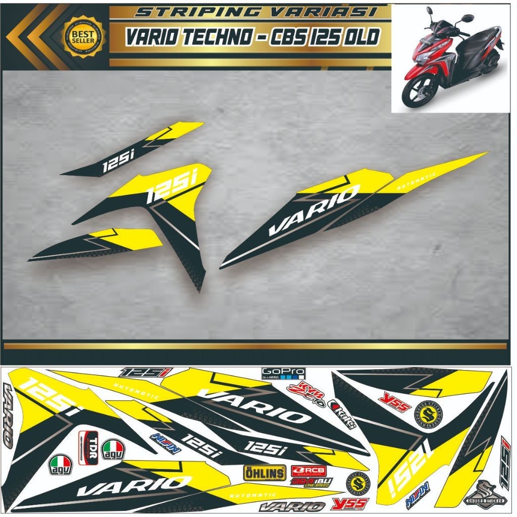 STRIPING MOTOR VARIO TECHNO 125 STRIKER VARIO CBS 125 OLD VARIASI STRIPING VARIO 125 TECHNO / CBS VA