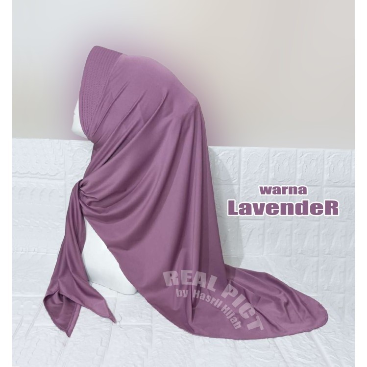 Hijab SegiTiga Instan Jersey Pet Oval Jilbab Instant  Kerudung - Lavender