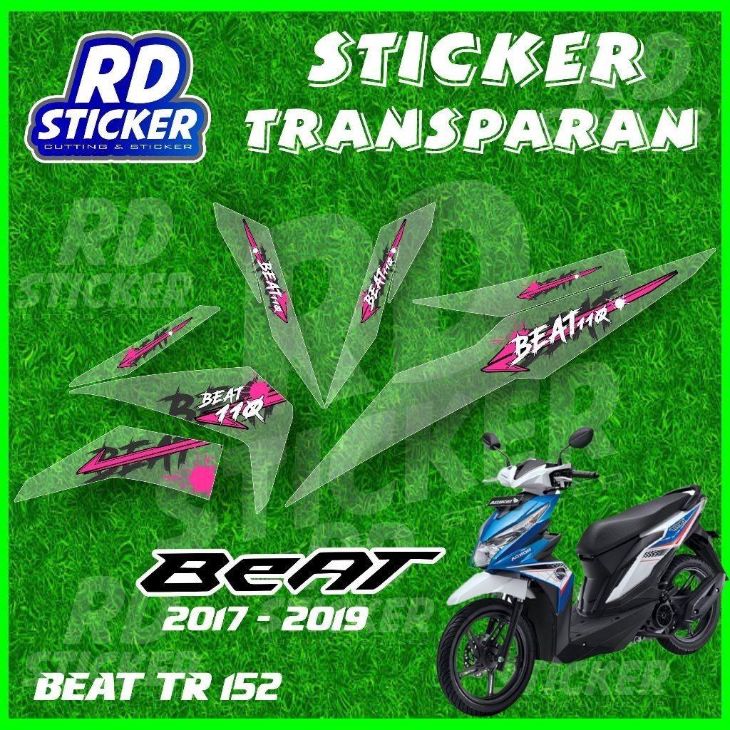 STRIPING SIMPEL DESIGN BEAT ESP 2017-2019 BAHAN TRANSPARAN- STICKER AKSESORIS BEAT 2017,2018,2018 SE