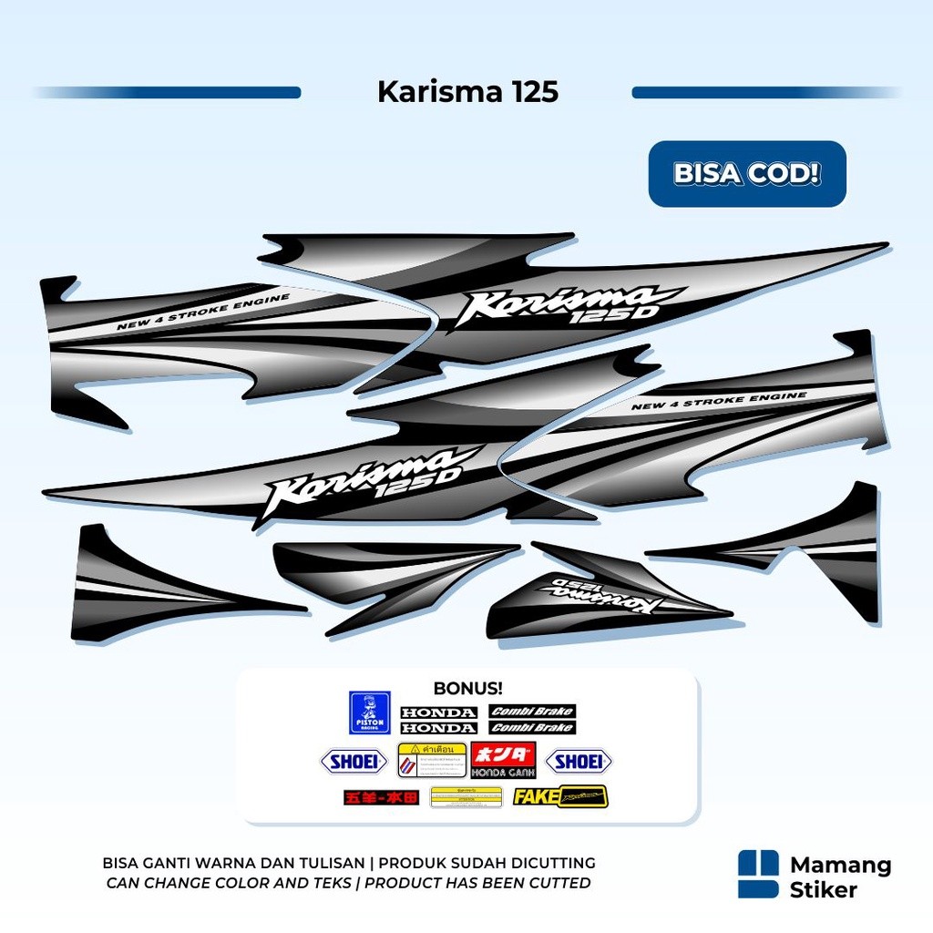 Striping Honda Karisma 125 D Variasi 4 Wave S Thailand i Karisma X Tahun 2002 2003 2004 2005 2006 Si