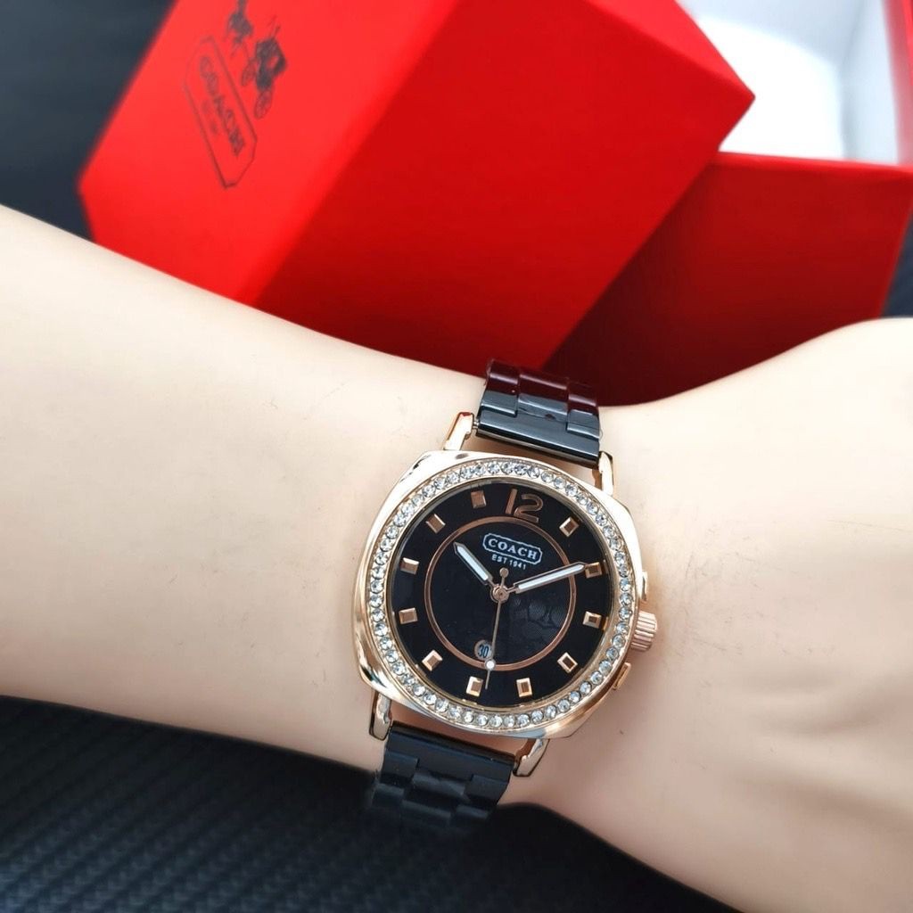 COD (TERBARU) JAM TANGAN WANITA COACH MATA 10090 FREE BOX COACH & BATERAI || JAM TANGAN WANITA TERBA