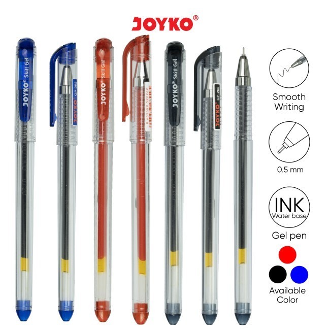 

(HS) Gel Pen / Pulpen / Pena Joyko GP-262 / Skill Gel/ 0.5 mm - 12 Pcs