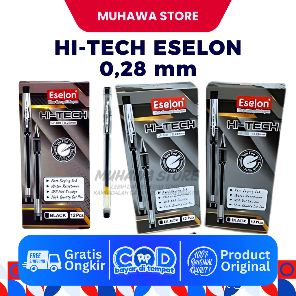 

HITECH ESELON GP-100 ISI 12 PCS 1 PACK WARNA HITAM