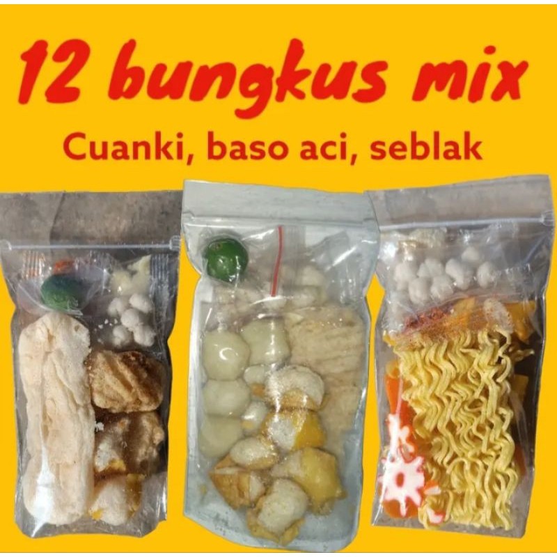 

Paket mix 12bungkus baso aci, cuanki, seblak paket hemat