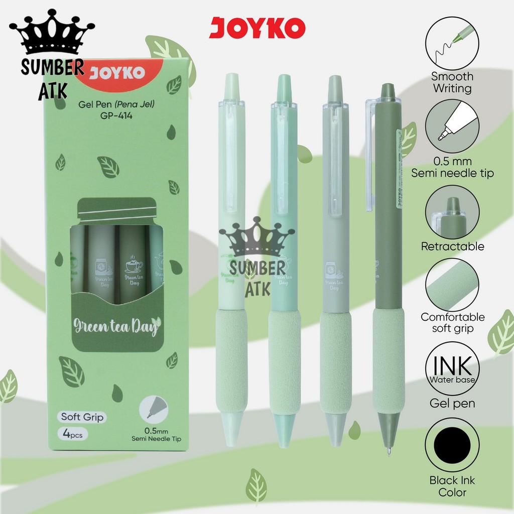 

Gel Pen Pulpen Pena Joyko GP-414 Green tea Day 0.5 mm