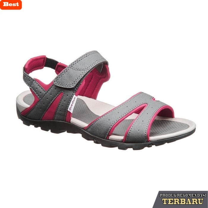 sandal wanita trend sekarang Decathlon Quechua Sandals Gunung Wanita NH100 Grey Pink - 8328723 - 41