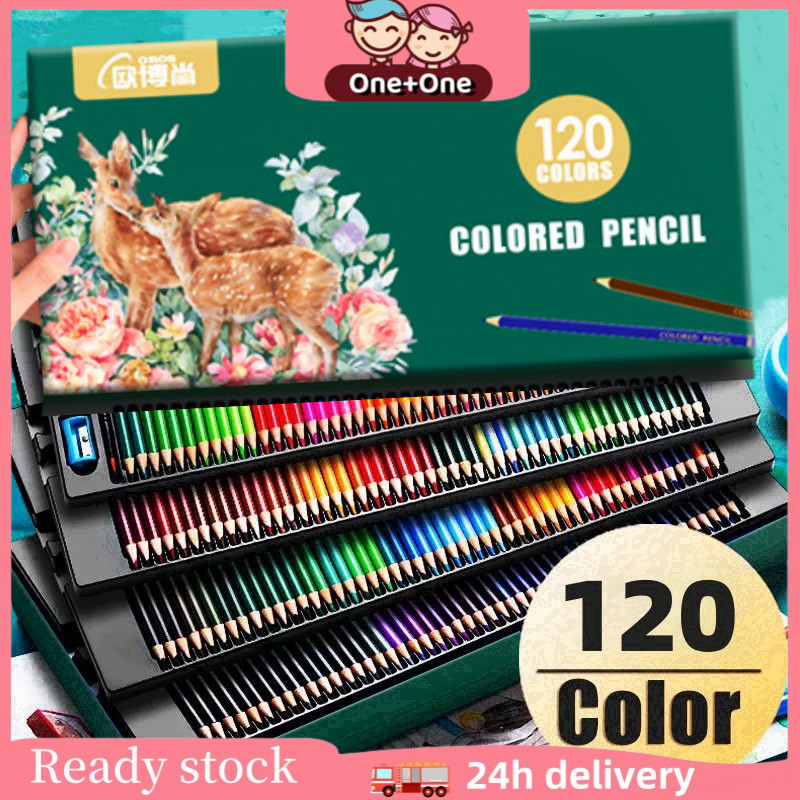 

【Buy 1 Free 2 Peraut】One+One 48/72/120 Warna High Grade Oil Pencil Color Pensil Warna Minyak
