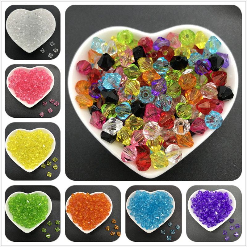

6mm 8mm 10mm Acrylic Spacer Beads Austria Faceted Bicone Crystal Loose Spacer Beads For Jewelry Making